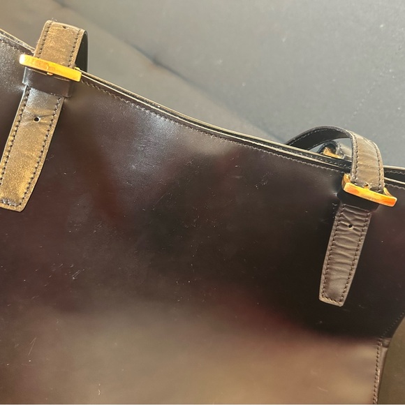 Authentic Celine Paris Shoulder School Work Bag Black Leather Gold Made In Italy - Picture 8 of 16